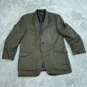 Tallia Uomo Mens 42R Brown Houndstooth Blazer Jacket Silk 2825